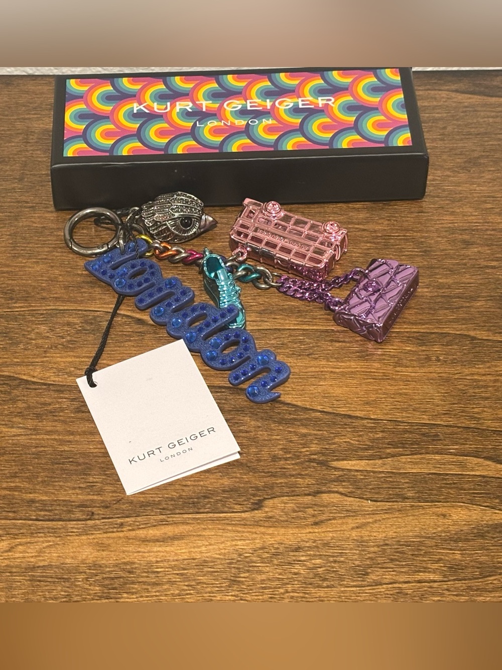 Kurt Geiger Multicolor Enamel and Metal Charm Bag Charm/Keychain - Picture 2 of 6